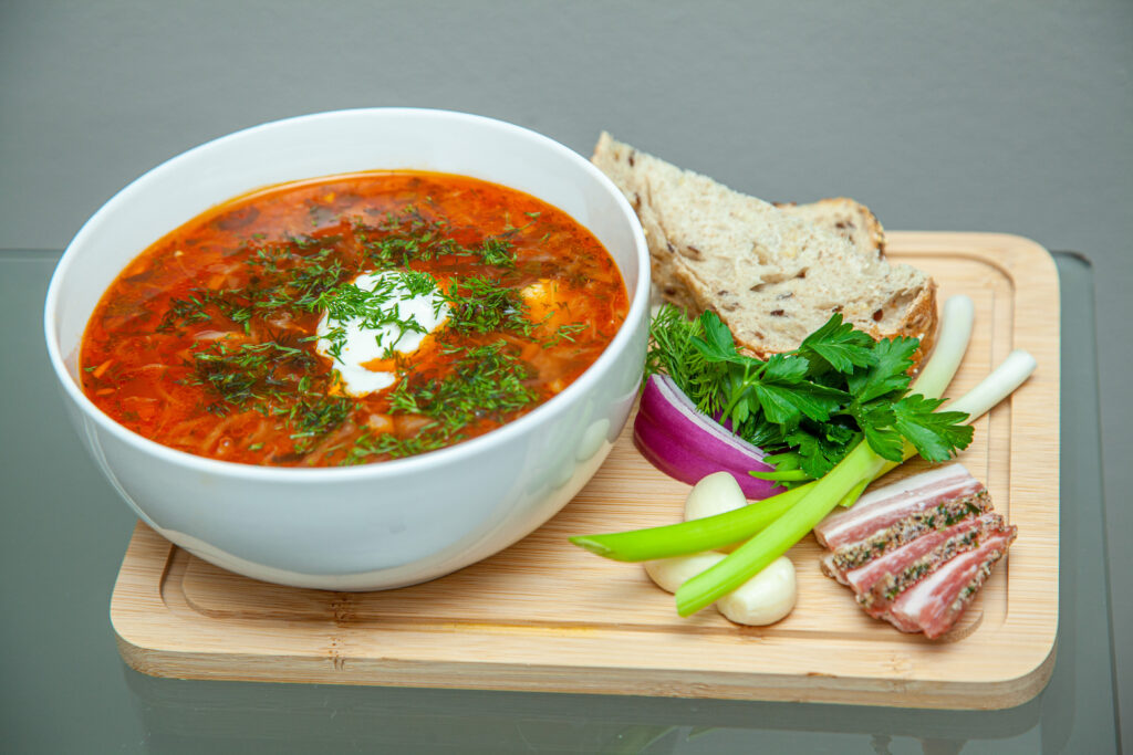 Borscht with buns